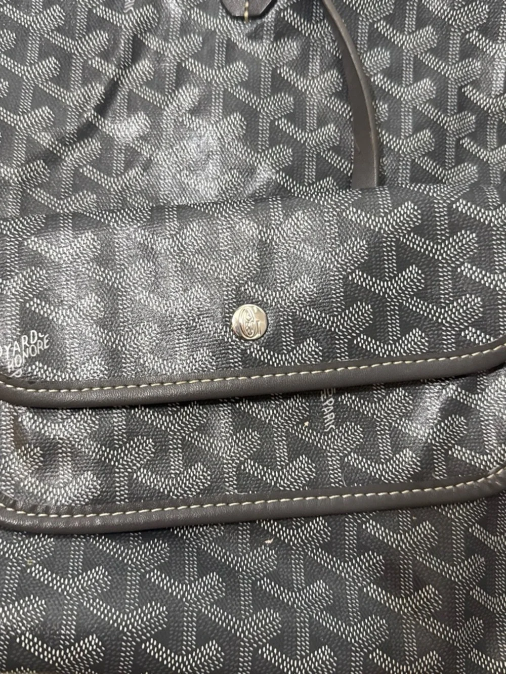 Re Posh Goyard Gray Tote Bag with Removable Pouch large